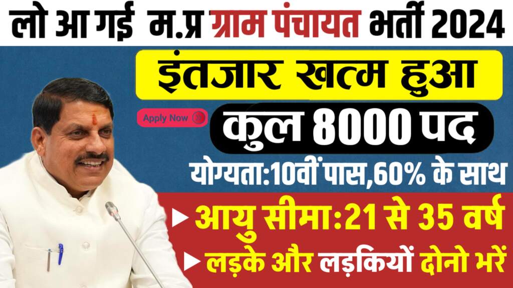 MP Gram Panchayat Sachiv Vacancy 2024 Notification Out: एमपी ग्राम पंचायत 10वीं पास के लिए निकली भर्ती,करें आवेदन