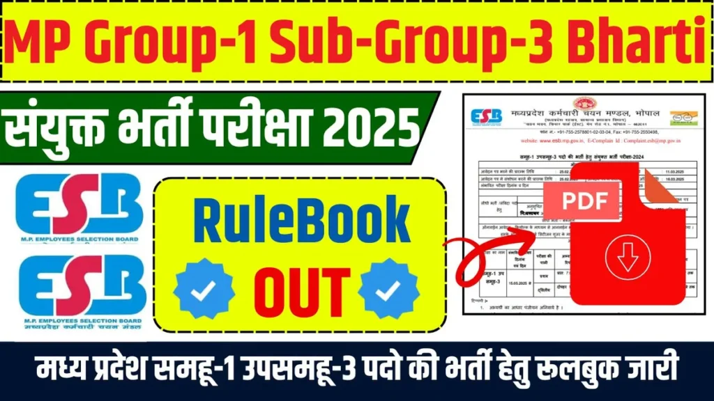 MPESB Group 1 Subgroup 3 Bharti 2025