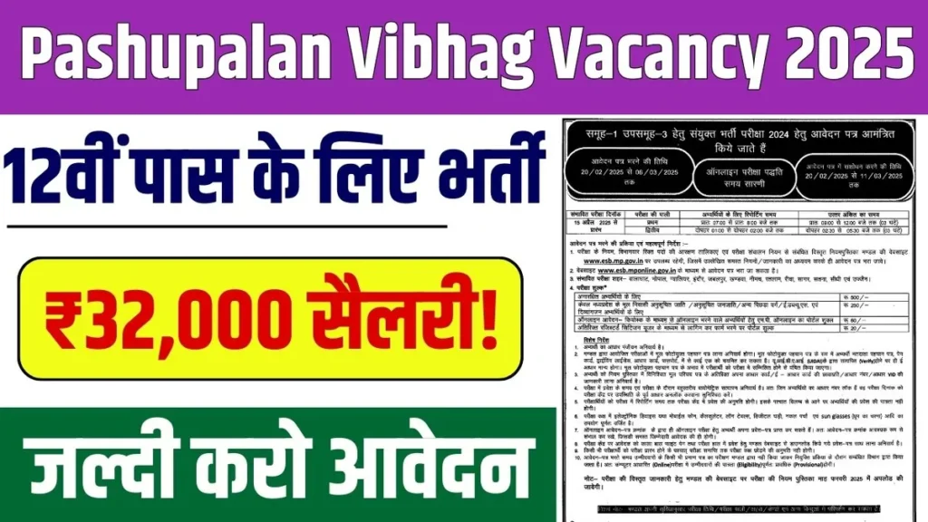 Pashupalan Vibhag Vacancy 2025