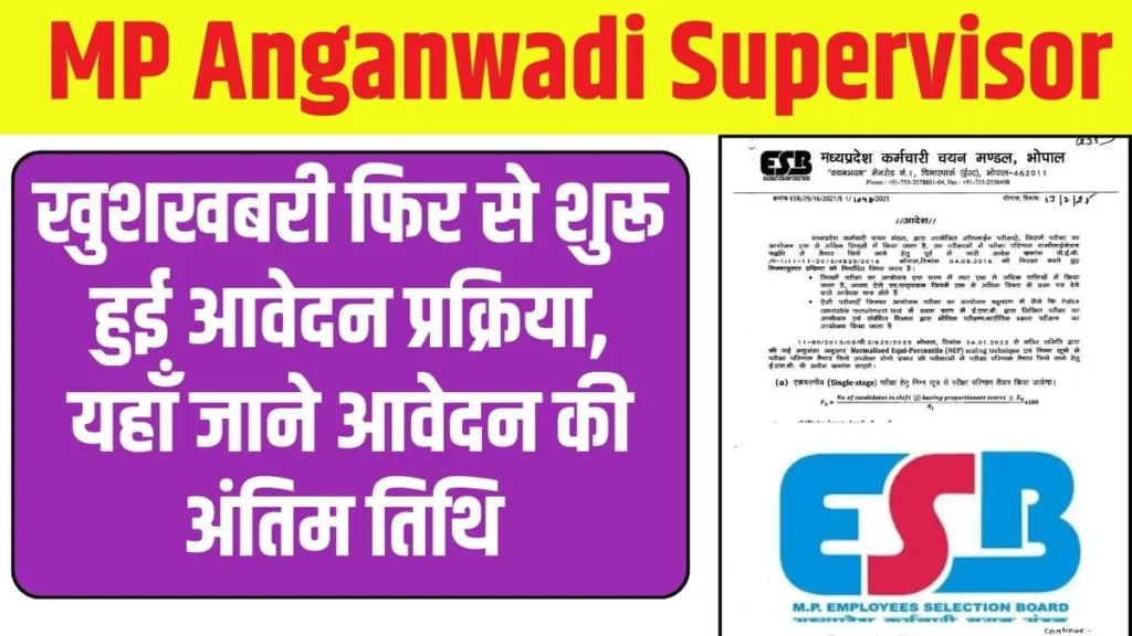 MP Anganwadi Supervisor Bharti 2025