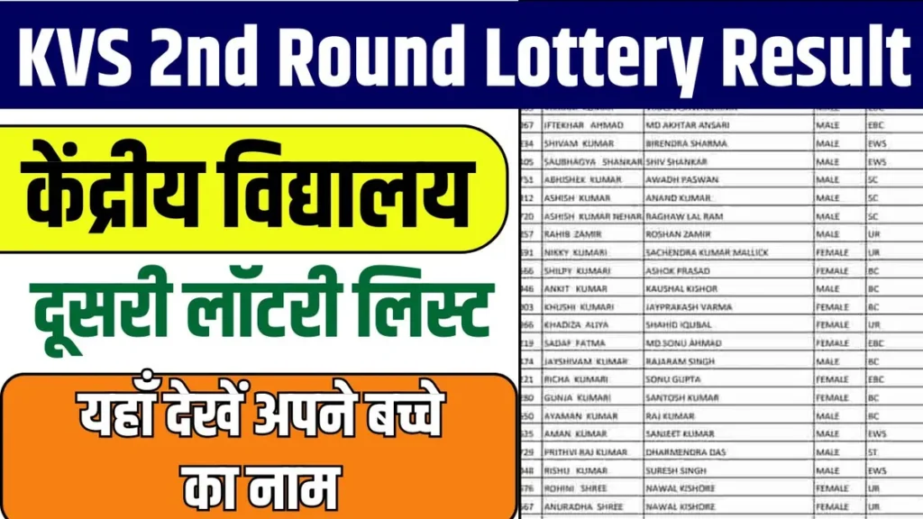KVS 2nd Round Lottery Result
